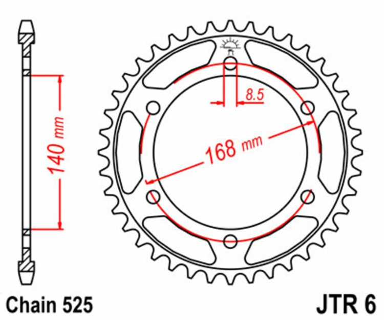 CORONA JT 6 de acero con 42 dientes